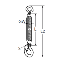 Spannschloss Haken/ Haken mit Sicherung M6  1.4404