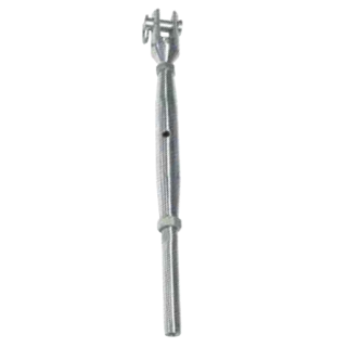 Wantenspanner Gabel- Terminal (gedrehte Ausführung) M10  für Seil 5mm  1.4404