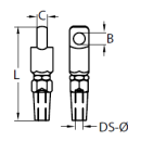 Montageaugterminal für Seil 4mm  1.4404