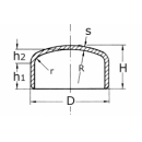 Rohrkappe EN 10253 48,3x2mm  Höhe 38mm  1.4541