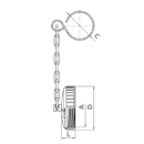 Weingewinde Blindmutter mit Kette 6/4"  1.4301  mit...
