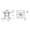 Spindelverlängerung für Kugelhähne mit ISO- Flansch F03/F04  1/4" bis 3/4"  Vierkant 9mm