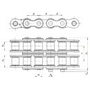 Edelstahl Rollenkette DUPLEX 05B-2