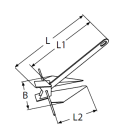 Plattenanker "DANFORTH" 7kg  Edelstahl V4A