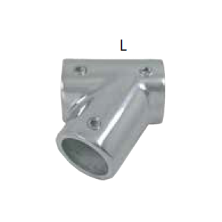Reling Fitting T- Stück 60° für Rohr 22mm links  V4A