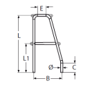 Pfortenstütze Höhe 610mm  Edelstahl V4A