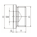 Verschlussschraube 1/8" mit Innensechskant  1.4404