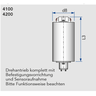 Pneumatik- Drehantrieb 3- Wege für Kugelhähne DN80 luftöffnend- federschließend