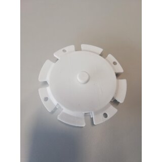 Blindmutter DN50 mit Knopf aus Kunststoff  verschließbar  WEISS