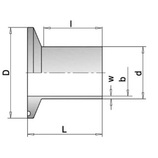 Clamp Anschweißstutzen ISO 2852 DN32 (Clmp 50,4mm) Länge: 39mm  1.4404