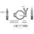 Clamp Klammer SAFETY CLAMP SAF-SH BS4825  1/2" und 3/4" (25,4mm) 1.4404