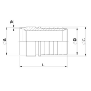 Edelstahl Schweißschlauchtülle 32x2 für Klemmschaleneinband 32,0mm  1.4404  Länge: 65mm