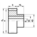 Stirnzahnrad aus Kunststoff mit Edelstahlkern z25 MODUL 1,5