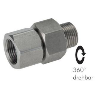 Heißwasserdrehgelenk 3/4" AG auf 3/4" IG  1.4301  30 bar