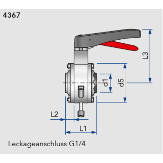 Leckage- Scheibenventil KIESELMANN mit Kleinflansch 4"  EPDM  1.4404