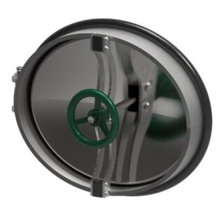 Mannloch 317E OVAL 345x455 V2A nach innen öffnend  Kunststoffhandrad