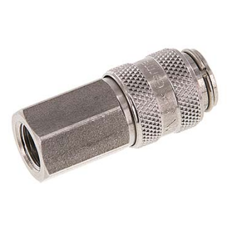 Edelstahl- Schnellkupplung MT 5mm mit Innengewinde 1/8"  1.4305