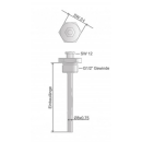 Tauchhülse für PT100 Länge 200mm  Prozessgewinde 1/2", Klemmverschraubung V4A