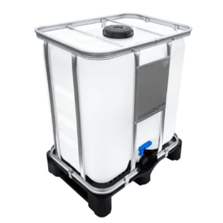 IBC Container 80x60x101cm Einfüllöffnung NW150  Auslaufarmatur NW50 auf Kunststoffpalette  300 Liter  UN- Zulassung