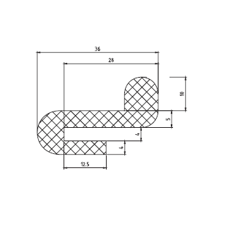 Dichtung für LW345 (Schlitzbreite 4mm) EPDM violett