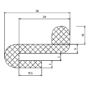 Dichtung für LW345 (Schlitzbreite 4mm) EPDM violett