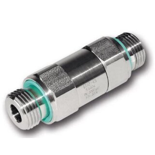 Edelstahl Rückschlagventil 1/4" AG/AG  1.4404  Öffnungsdruck 0,7 bar VITON