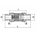 Edelstahl Rückschlagventil 1/4" AG/AG  1.4404...