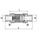 Edelstahl Rückschlagventil 1/4" AG/AG  1.4404  Öffnungsdruck 0,7 bar VITON