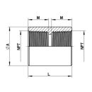 Übergang G 1/8" IG auf NPT 1/8" IG  1.4404