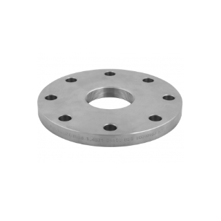Edelstahl Blindflansch E2527/B DN100 mit zentrischer Gewindebohrung 2"  1.4571