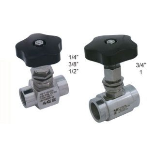 Edelstahl Nadelventil mit Innengewinde Typ Europa für Paneleinbau 1/2"  1.4404