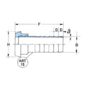 Schlauchkegelstutzen DIN DN15  Tülle 19mm  1.4301