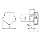 Sterngriff Duroplast mit INOX Gewindebuchse M10