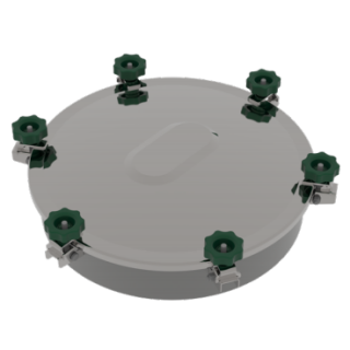 Domdeckel 979B RUND 220mm Rahmen 60x2  1.4404