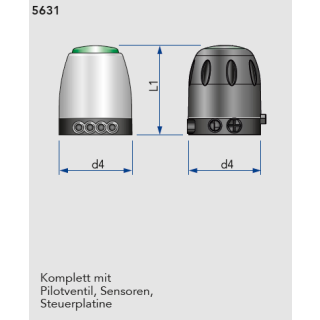 KIESELMANN Steuerkopf 3 Magnetventil-SPS, 2 Endschalter  Kunststoffhaube