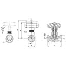 Nadelventil mit Clamp Anschlüssen 1/2" (Clamp 25,1mm)  1.4404