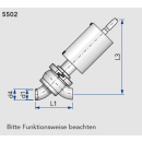 Bogen Schrägsitzventil S-S DN40 pneumatisch...