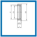 Blindmutter mit Innenkegel DN32  1.4301