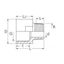 Muffennippel R-212  2" IG auf 1" AG  1.4404 PN64