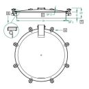 Domdeckel 1090 RUND 800mm  1.4301  Rahmen 100x2,5mm