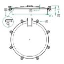 Domdeckel 1090 RUND 800mm  1.4404  Rahmen 100x2,5mm