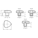 Edelstahl- Dreikantgriff dm32mm M6 Sackloch