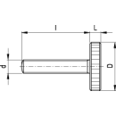 Edelstahl- Rändelschraube niedrige Form  M4 x8