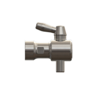 Probeentnahmehahn Kugelausführung 1/4" Innengewinde Länge 65mm  1.4301