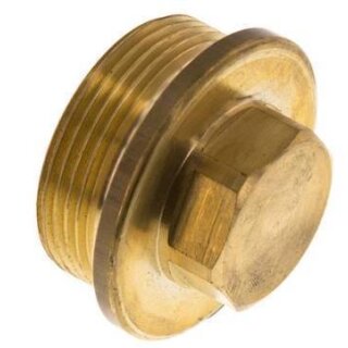 Verschlussstopfen Messing mit Außensechskant 3/4"