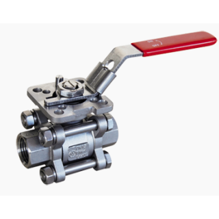 Dampfkugelhahn 4" dreiteilig mit ISO- TOP  1.4408 PN63