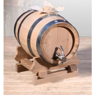 Holzfass mit innerer Edelstahlblase 2 Liter lackiert