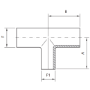 T- Stück Schweiß BS 4825 3A reduziert 2 1/2" auf 2"  1.4404