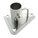 Relingfuß gerade Dreieck für Rohr 25mm 75x87  1.4404