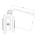 Tankventil Flansch DN40 mit Heizmantel mit Flansch DN65 ISO- TOP F05-14 PN16  1.4404